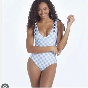 Summersalt The Tie Backflip Gingham in Cloud